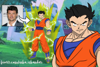 draw you in dragon ball anime manga style character