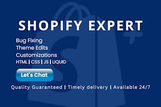 fix the shopify website and store issues