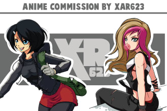 draw characters in anime, manga style