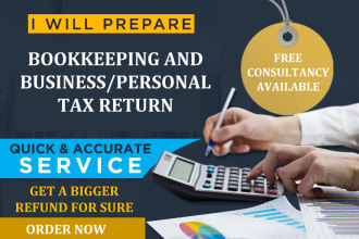 prepare bookkeeping, USA business and personal tax return
