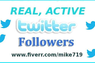 give 50 Real, ACTIVE, Human Twitter followers