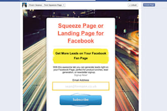 create a stunning landing tab or squeeze page for Facebook business page