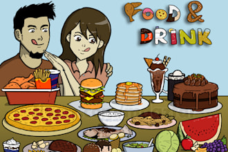 make food and drink illustration or drawing