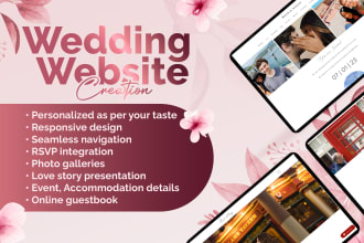 create a personalised wedding website for invitation, rsvp