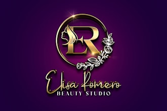 design elegant 3d signature logo for company business luxury gold photography