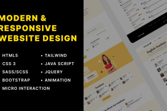 design a modern responsive website with HTML CSS bootstrap tailwinds