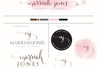 design signature logo with watercolor