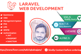create a laravel web app with react, next and nuxt js
