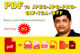 convert PDF to jpeg, jpg, png, gif, tga, tiff