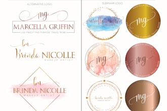design watercolor signature logo for your business