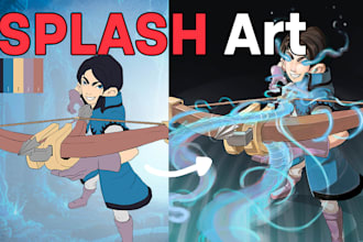 design an elite 2d splash art for your video game