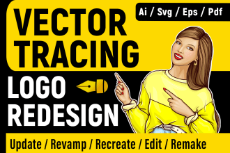 edit trace revamp modify redraw convert fix redesign update vector logo file