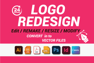 design redesign refresh recreate modify update vectorize fix your old logo