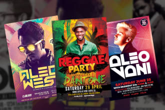 dj,hip hop,music concert and event party flyer and poster