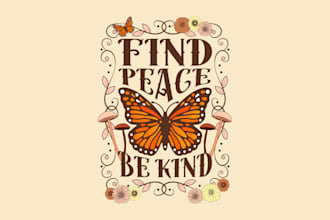 create groovy hippie t shirt design