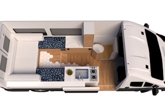 convert 2d to 3d floor plans for vans, motorhomes, campers