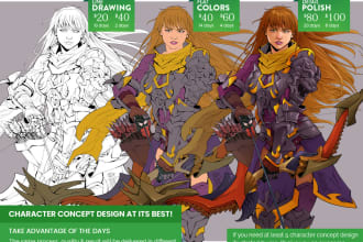 do fantasy character design for your project