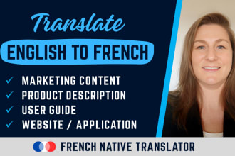 translate your website, blog post, catalog, user manual, english to french