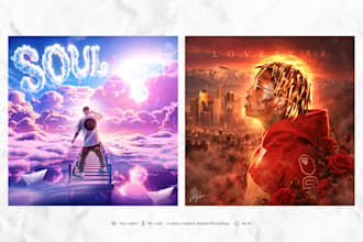 design album cover art or mixtape cover in adobe photoshop