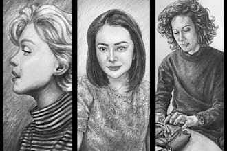 draw high quality realistic pencil sketch from a photo