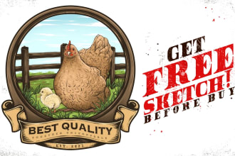 draw custom retro illustration for logo and poster