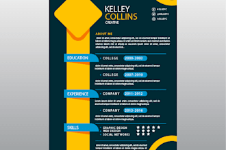 do eye catching infographic resume cv design