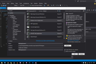 create your c sharp asp dotnet PHP python and android apps
