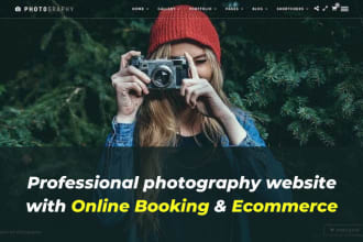 make photography, video and drone website with online booking