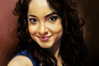 draw your picture like a digital oil painting portrait gift