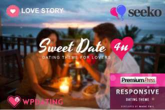 create a dating website with the sweet date, wpdating theme