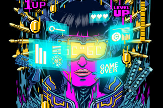 draw cyberpunk illustration style