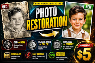 restore old photos, repair, fix pictures and colorize