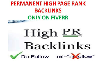 manually create 10+PR8 20+PR7 30+pr6 15+pr5 21+pr4 19+pr3 30+pr2 high quality parmanent backlinks for you
