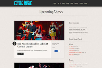promote your upcoming tour on coyote music website