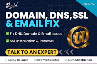 swiftly fix any domain, dns, SSL, email, website issues