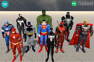create or provide 3d models and characters for unity games