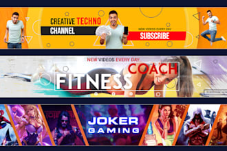 design professional youtube banner channel art