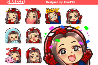 create for you chibi twitch emotes, sub badges