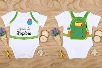 create unique baby kids onesies t shirt designs