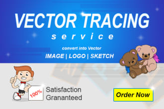 do vector tracing, redraw or vectorize logo