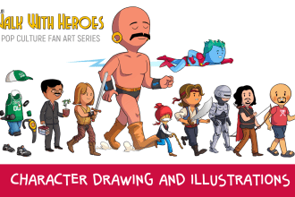 draw cartoon character for you from scratch or your idea