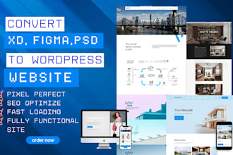 convert figma to wordpress, PSD to wordpress with elementor
