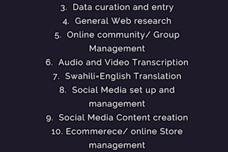 offer virtual and admin assistance