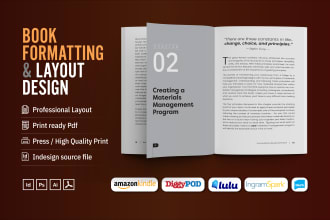 do book layout and book formatting, paperback for print