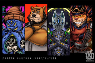 draw custom mascot and cartoon character illustration