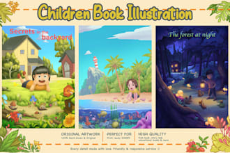 create magical children book illustration