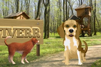 make a video of an animated dog or cat advertising your product or website