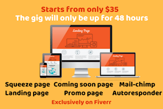 design wordpress landing page or wordpress squeeze page