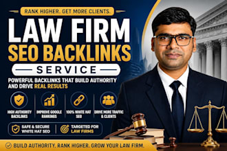 create 100 law firm or lawyer seo backlinks