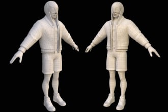 retopology to high poly mesh character